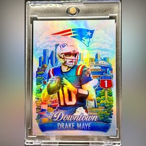 Drake Maye Downtown Custom Holographic 918 Customs Trading Card Patriots
